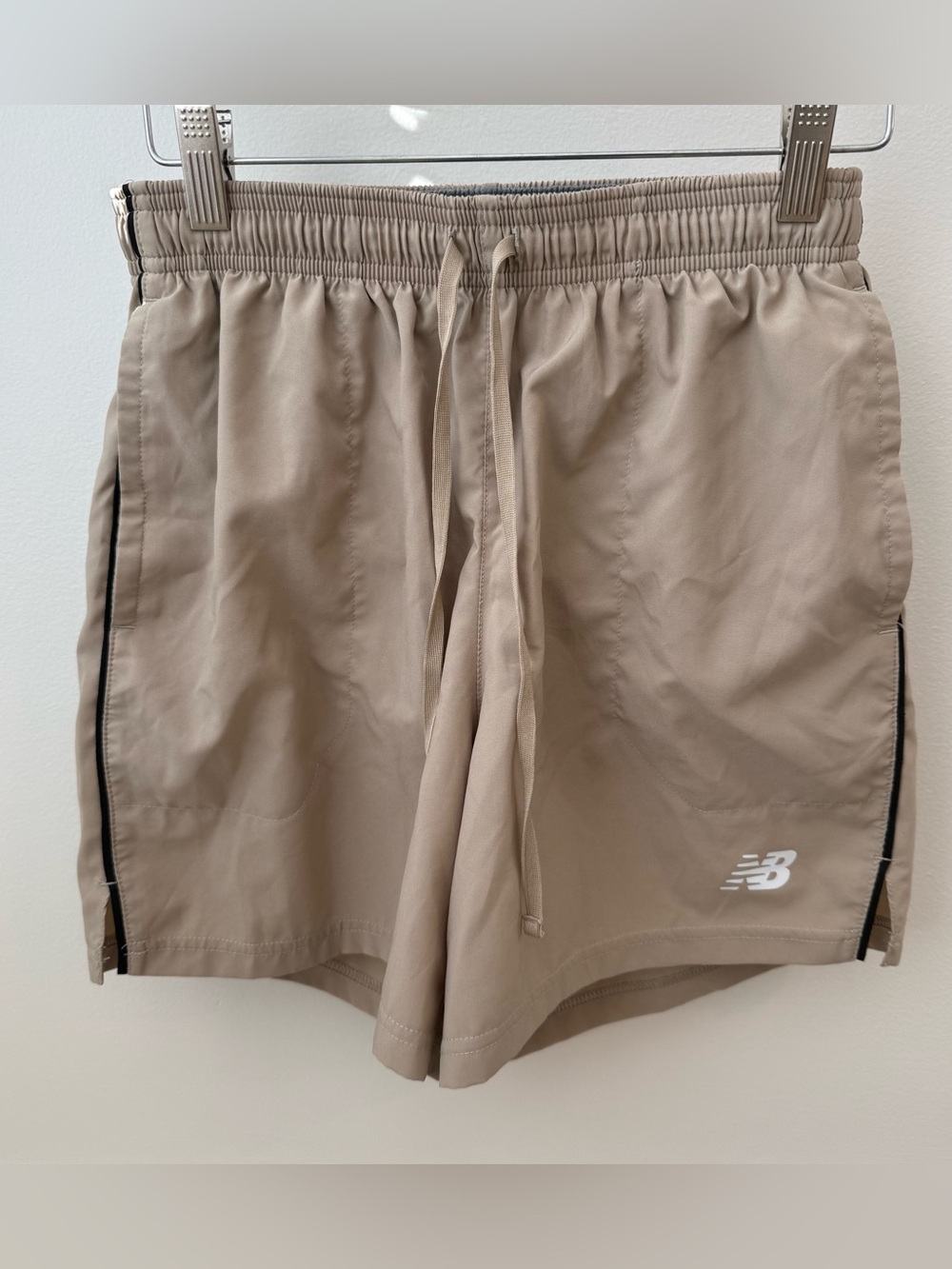 New Balance Beige Athletic Shorts with Drawstring